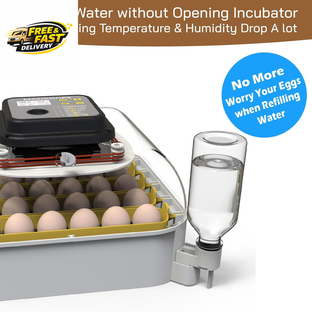 30 Egg Incubator with Humidity Display, Egg Candler, Automatic Egg Turner, for H