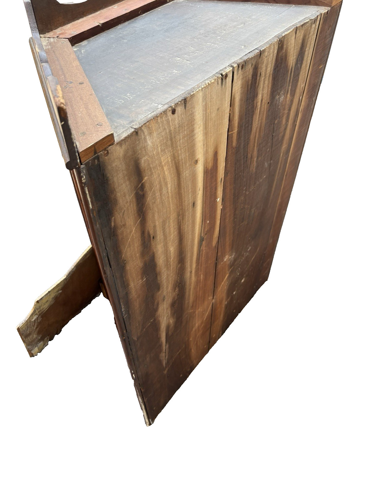 66800 Antique Victorian Walnut Whatnot Wall Curio Shelf with Drawer