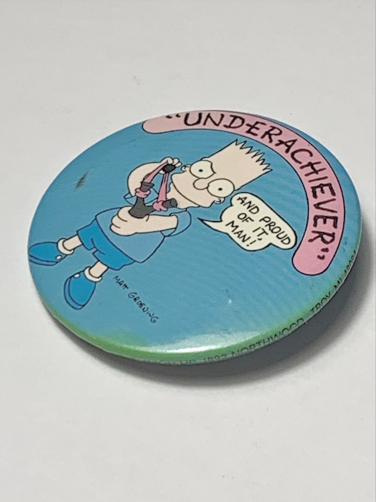 Vintage Bart Simpson Pin Button