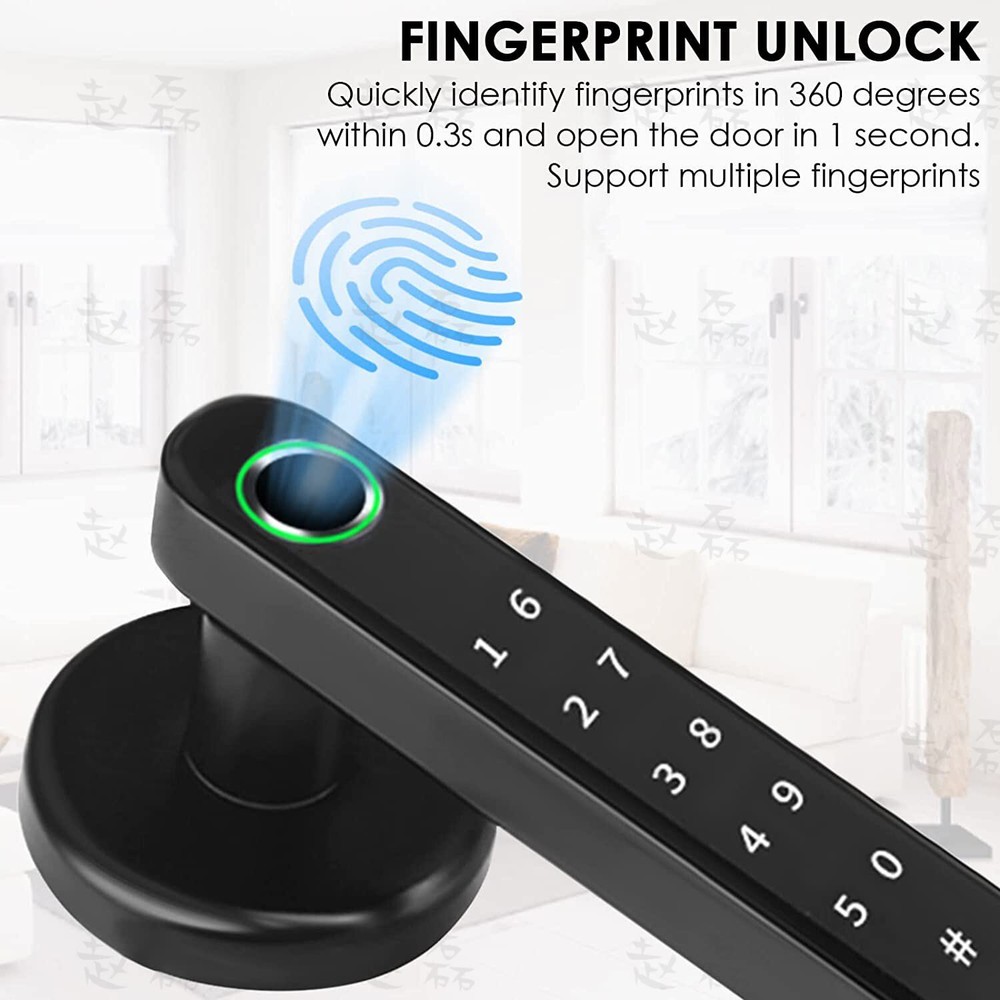 Electronic Handle Smart Door Knob Fingerprint Biometric Digital Code Door Lock