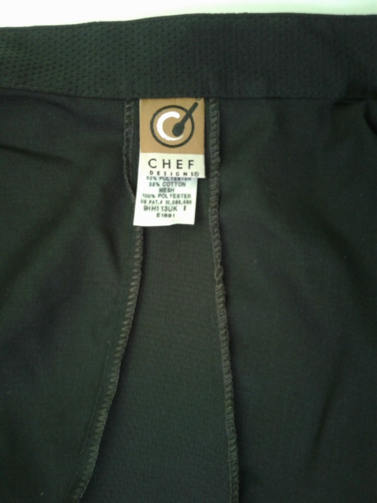 Chef Designs 10 Button Vented Chef Jacket Coat SMALL Black