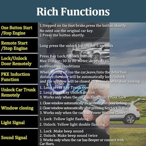 Car Keyless Entry System PKE Mode Remote Control Intelligent Alarm System