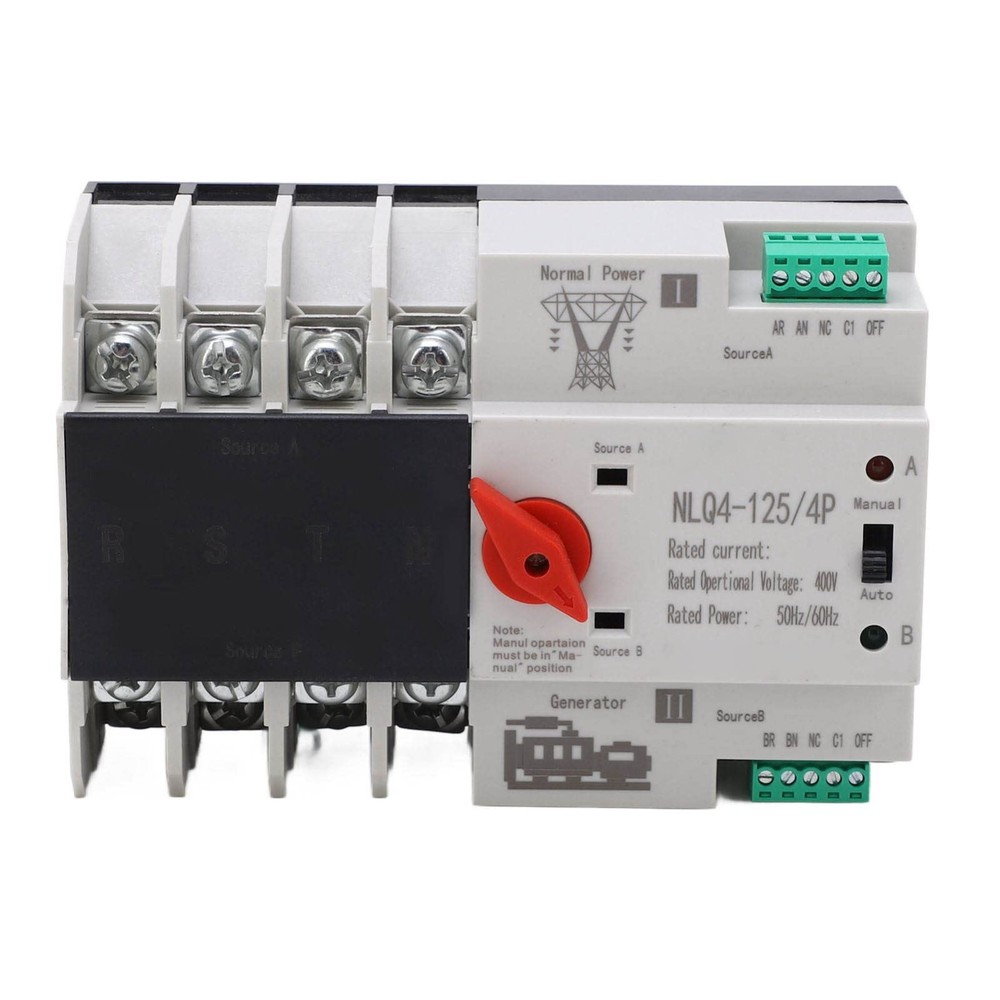 Dual Power Automatic Transfer Switch 100A 400V, Generator Changeover Switch, UPS