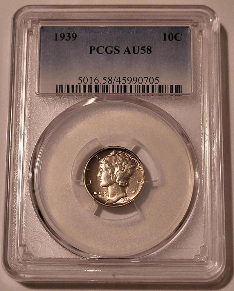 1939 Mercury Dime AU58 PCGS