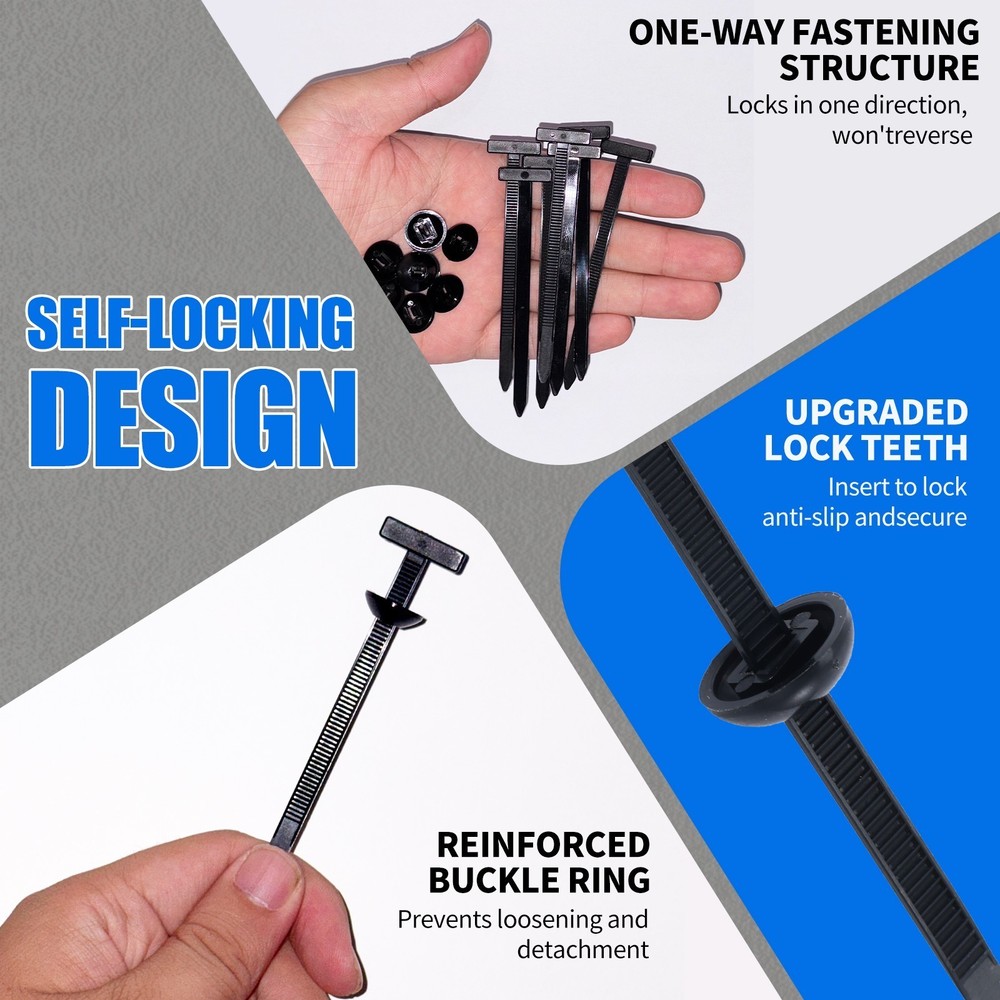 100PCS Heavy Duty Self-Locking Nylon Cable Ties Universal Zip Ties