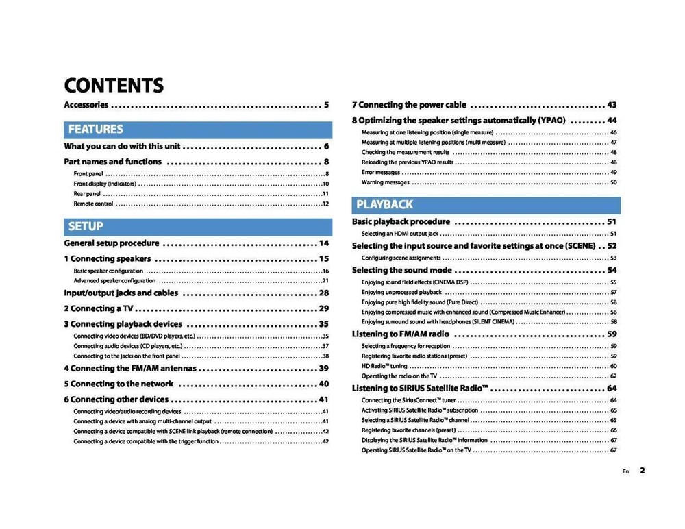 Yamaha RX-A2010 AV Receiver Manual Instructions User Guide Reprint