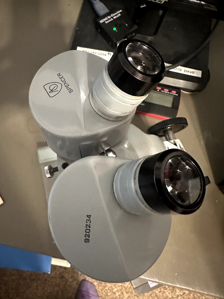 Vtg American Optical Spencer Stereoscopic Microscope W/ Objectives NO Light-Box