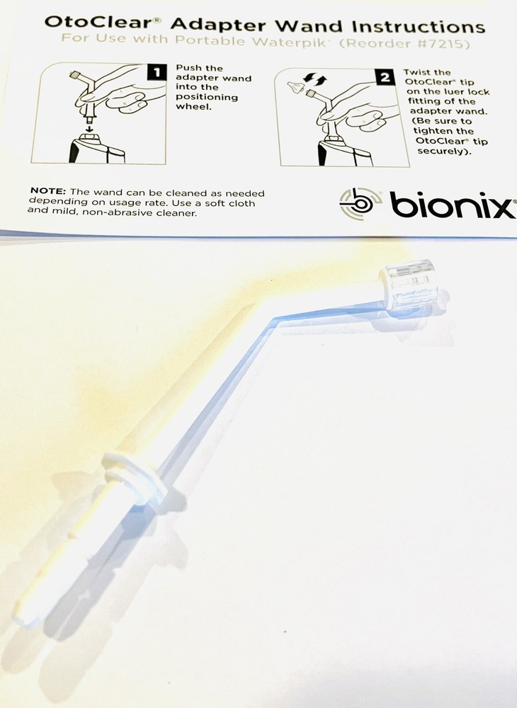 Bionic Otoclear Waterpik 1pc Adapter Wand & 4pcs Ear Irrigation Tips Value Pack