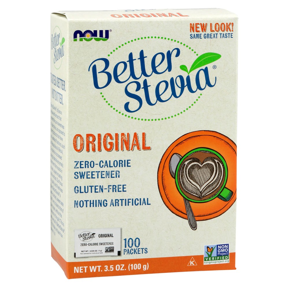 NOW FOODS BetterStevia Packets 100 Packets Box