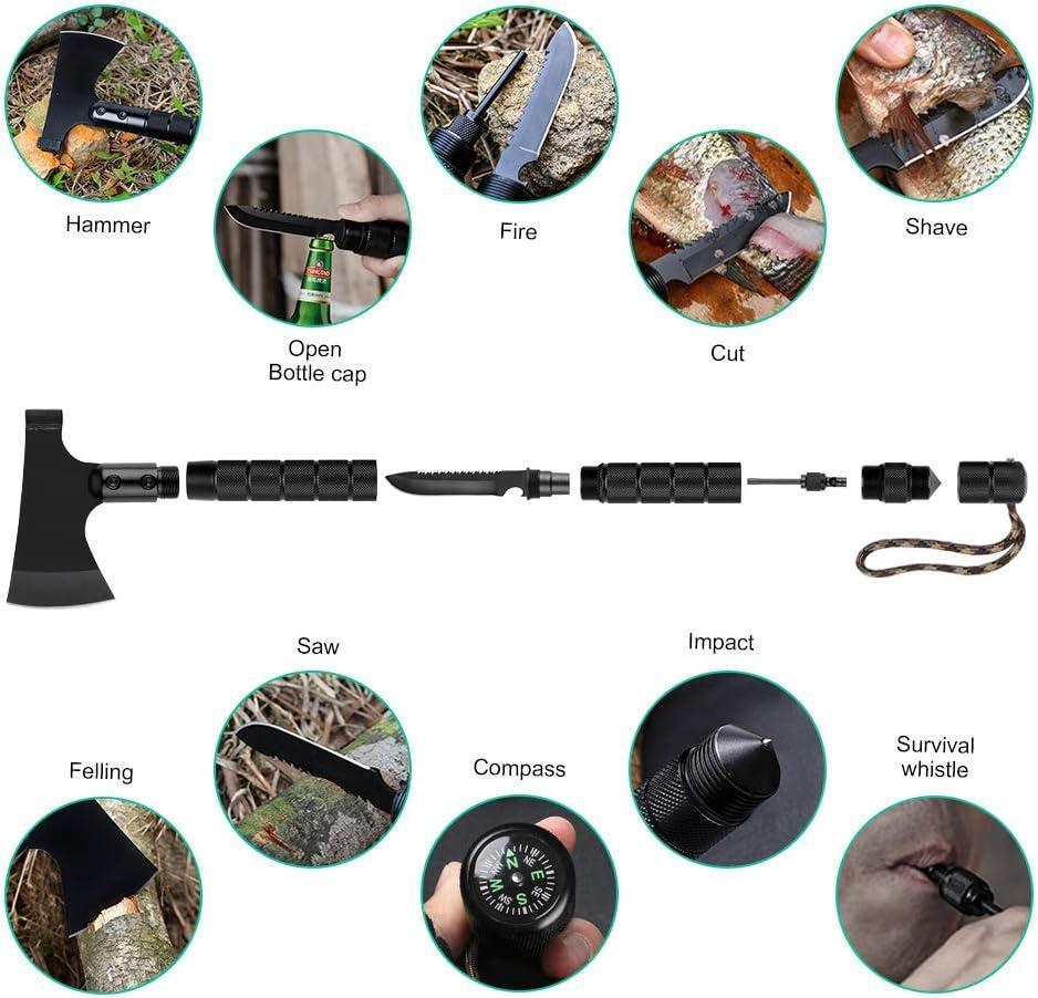 Survival Hatchet & Camping Axe with Fixed Blade Knife Combo Set(Bulk 3 Sets)