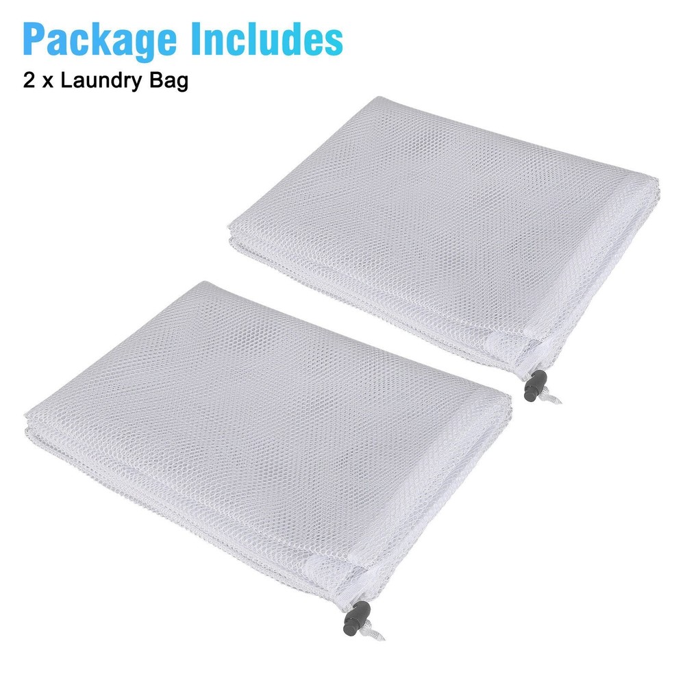 2pcs Heavy Duty Extra Large Mesh Laundry Bag Extra Large Drawstring Laundry Bag
