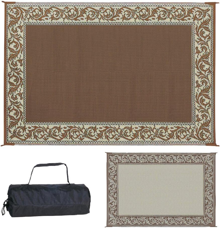 Ming'S Mark RD7 Reversible Classical Patio Mat - 6' X 9', Brown/Beige