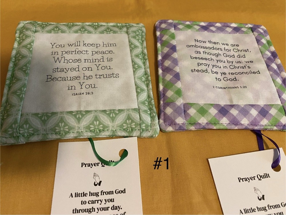 MINI PRAYER QUILTS HANDMADE SET OF 2. (SET #1)