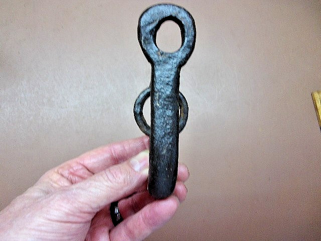 Rustic Blacksmith Forged Hook & Link Crude 5" Long Unique Rustic Decor LQQK!