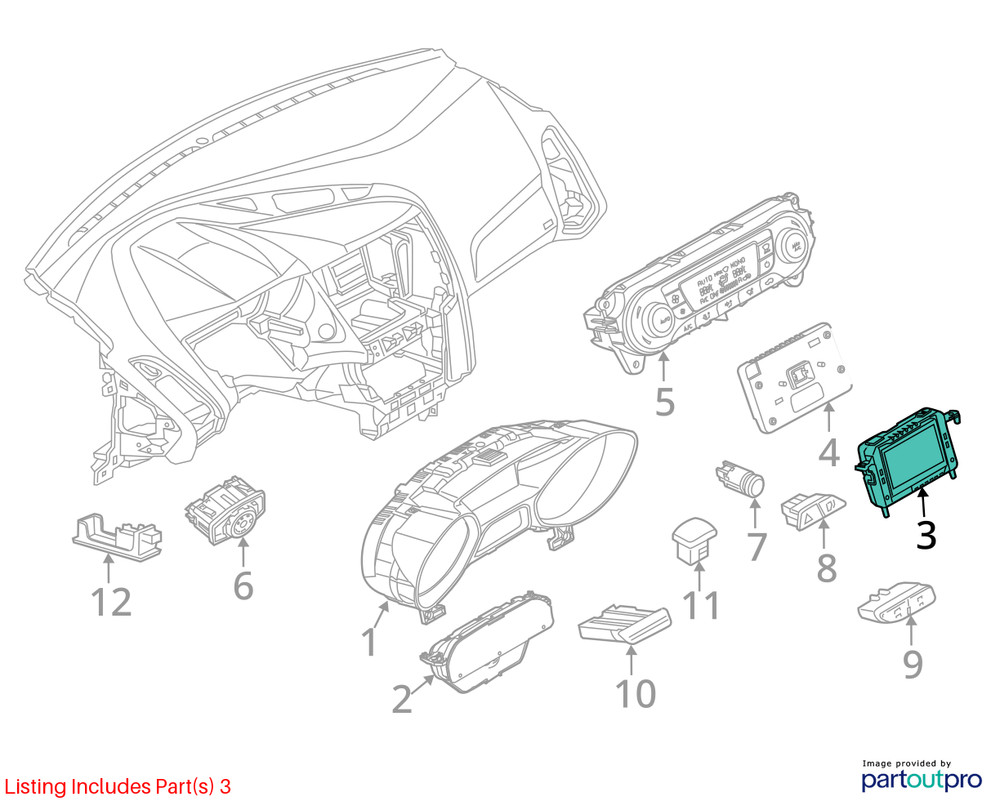 2018 Ford Focus 8.0 Screen Display - Used, No Anti-Theft Code, Reprogram Needed