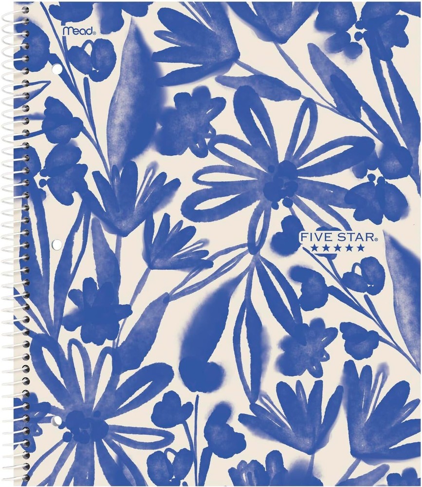 Five Star Spiral Notebooks + Study App, 2 Pack, 1 Subject, College Assorted