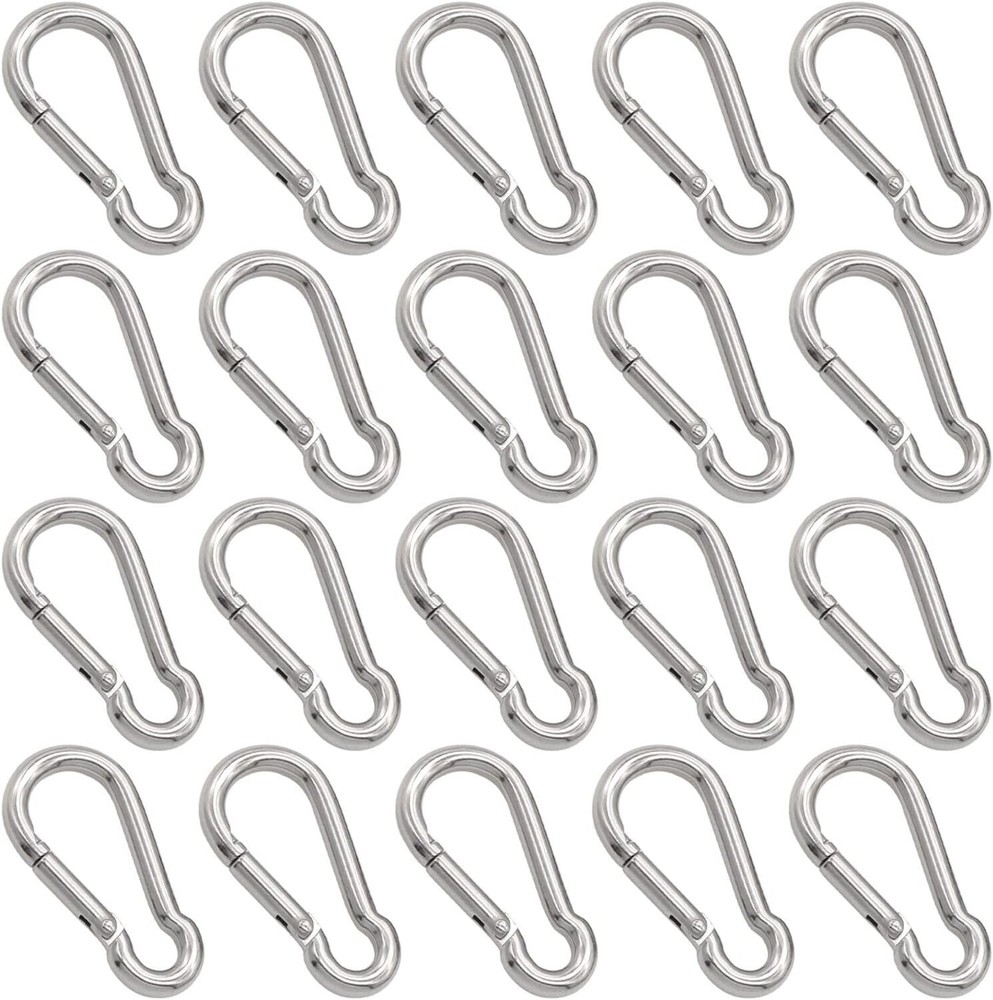 20 Pack 1.97 inch Stainless Steel Spring Snap Hook, Spring Hook Clip Keychain...