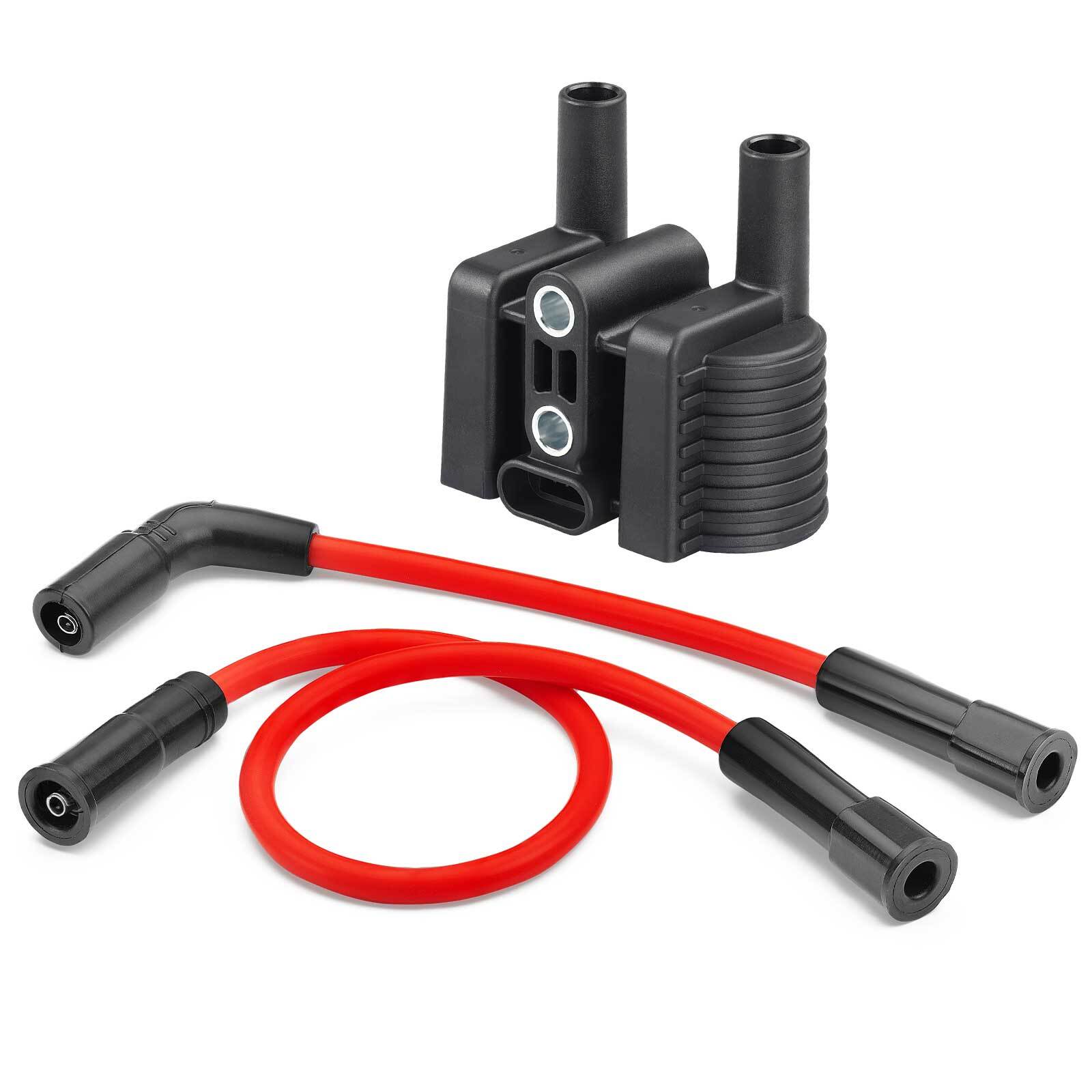 Ignition coil & Spark Plug Wire Cap Set for XL1200 XL883 XL50 Sportster SuperLow