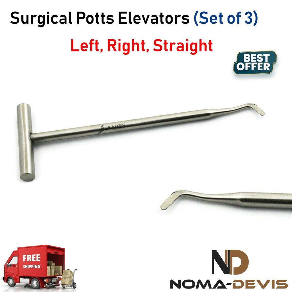 Dental Potts Elevators Surgical Root Tooth Oral Surgery Luxating Implants Tools