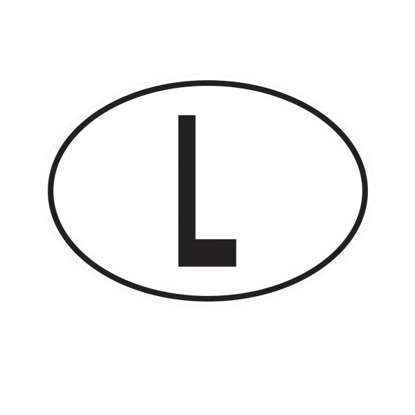 L Luxembourg Country Code Oval Sticker Decal