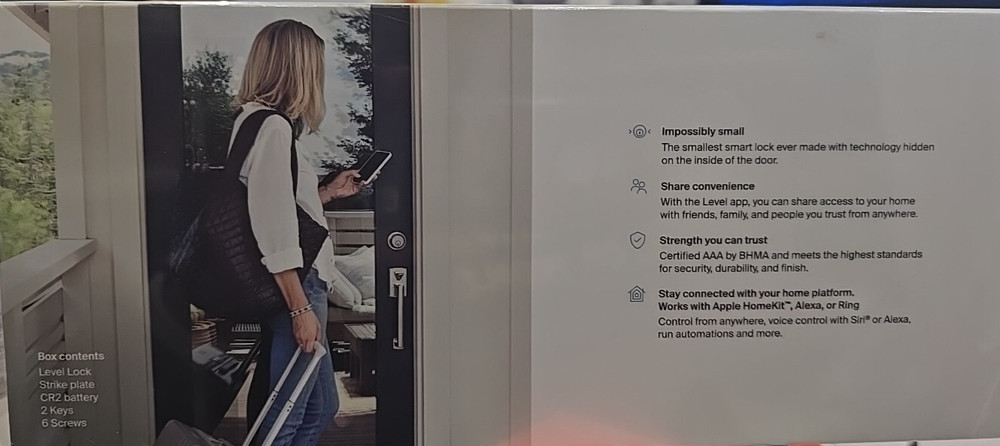 Level Lock Smart Lock, Keyless Entry, Smartphone Access, Bluetooth Enabled,