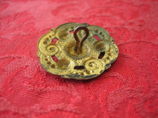Vintage 1" Brass Metal Openwork Triad Button - X2