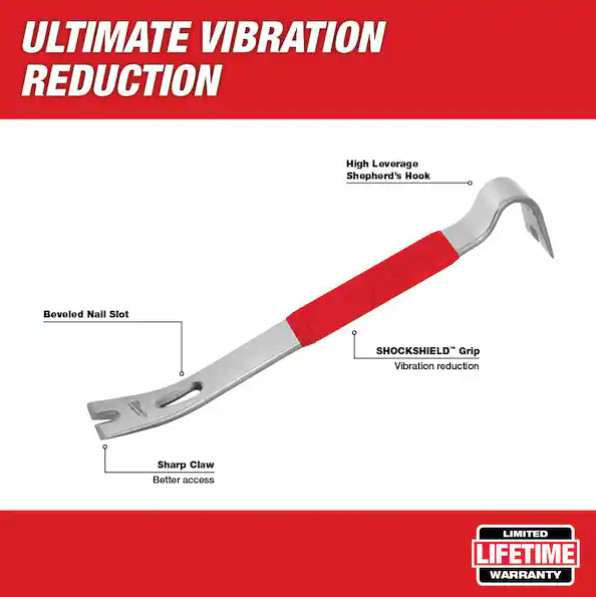 New !Milwaukee 22 oz. Milled Face Framing Hammer with 15 in. Pry Bar