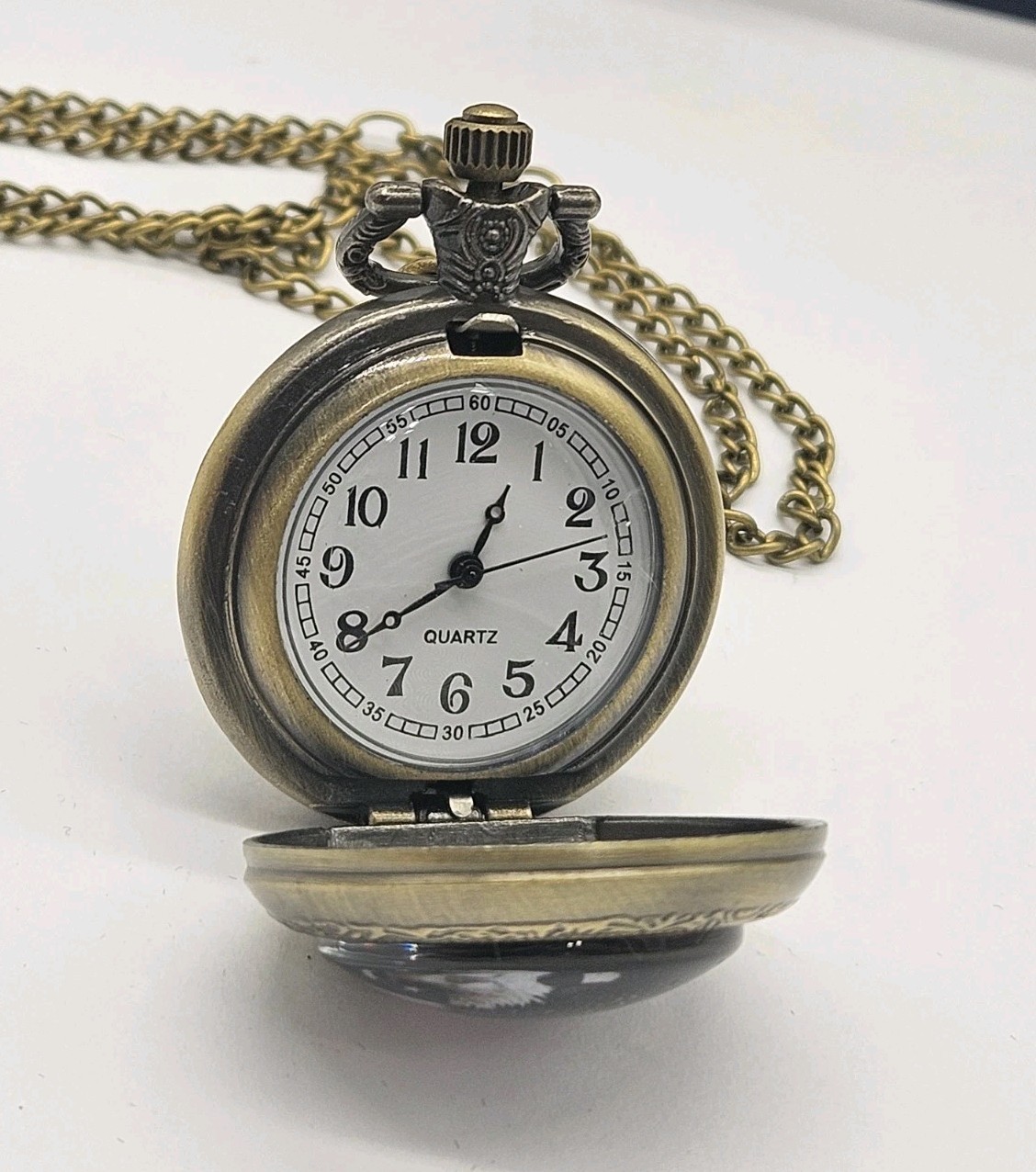 Pocket Watch USA Classic American Flag Eagle Quartz Watch