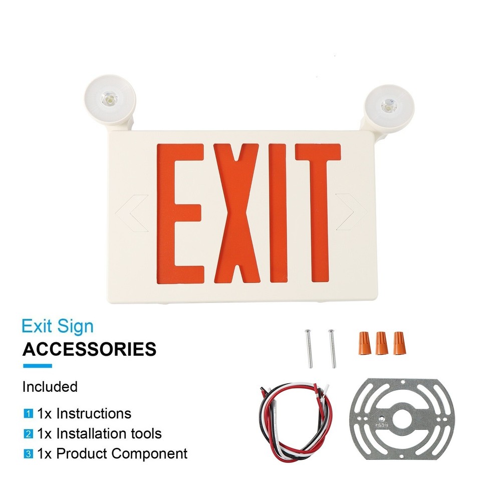 UL924 Listed -1 PACK Red led Emergency Exit Light Sign with Battery Backup Set.