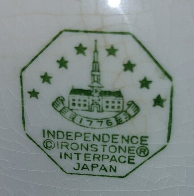 Vintage Octagonal Independence Ironstone Interpace White Pitcher Japan