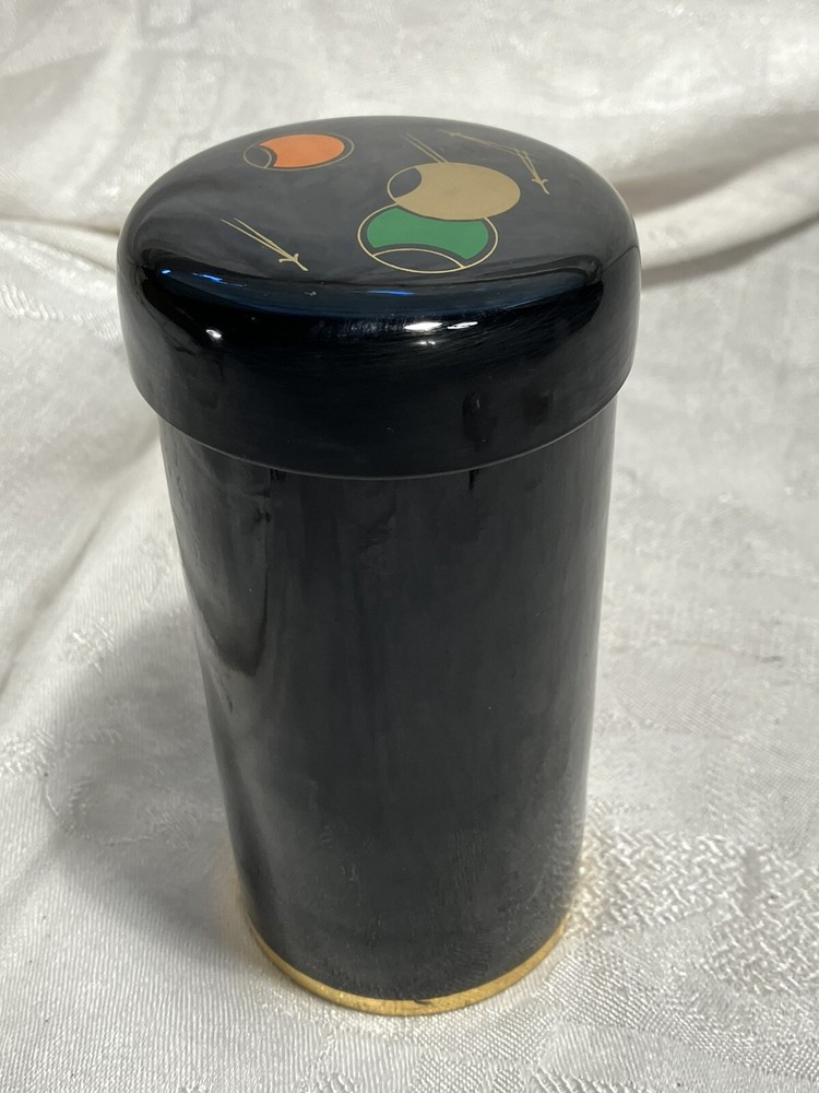 Black Lacquer Container Bar Olive Motif