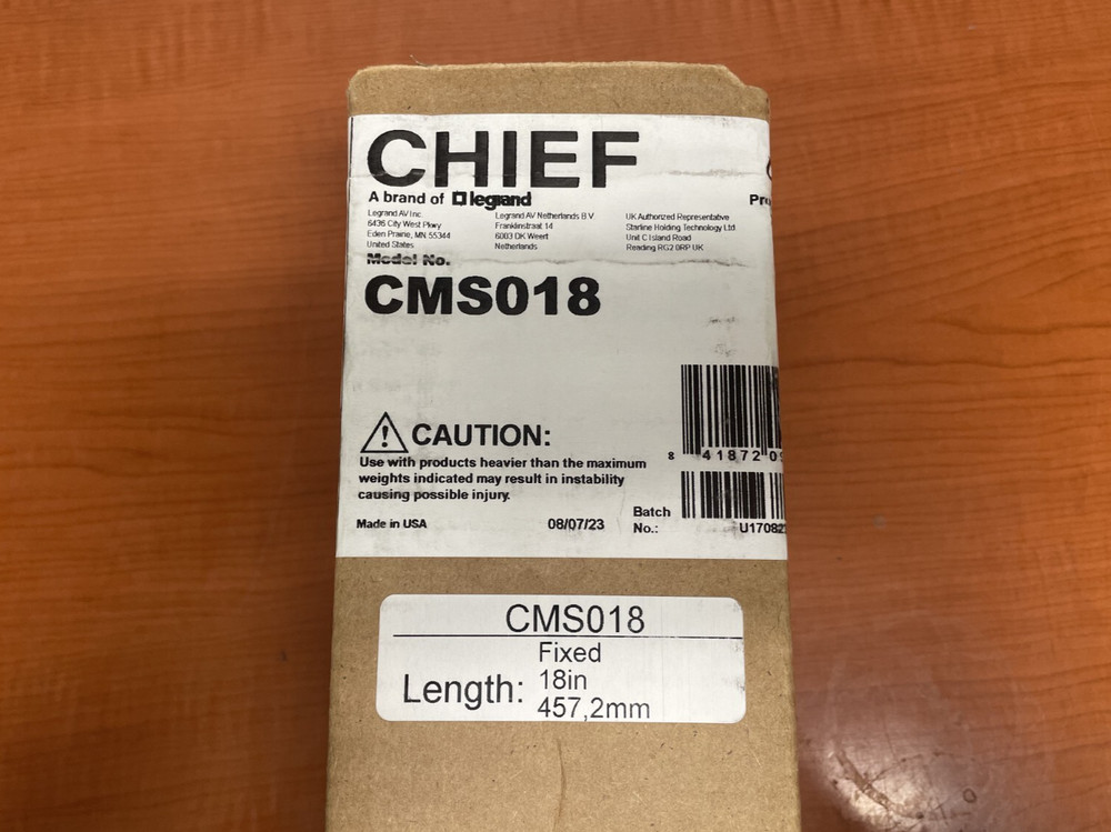 Chief CMS018 18" Speed-Connect Fixed Extension Column