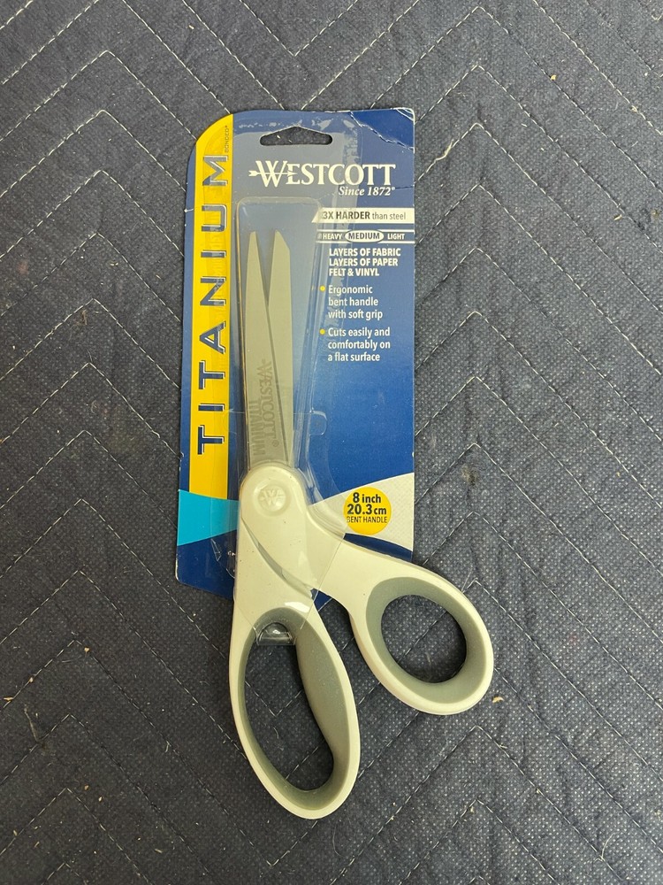 Westcott 8” Bent Titanium Bonded Craft Scissors New!  16375 Medium