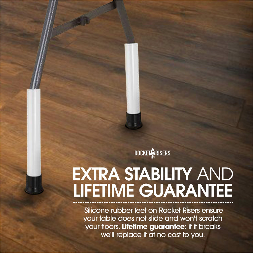 Folding Table Risers - Increase Height of Folding Table by 6-inches