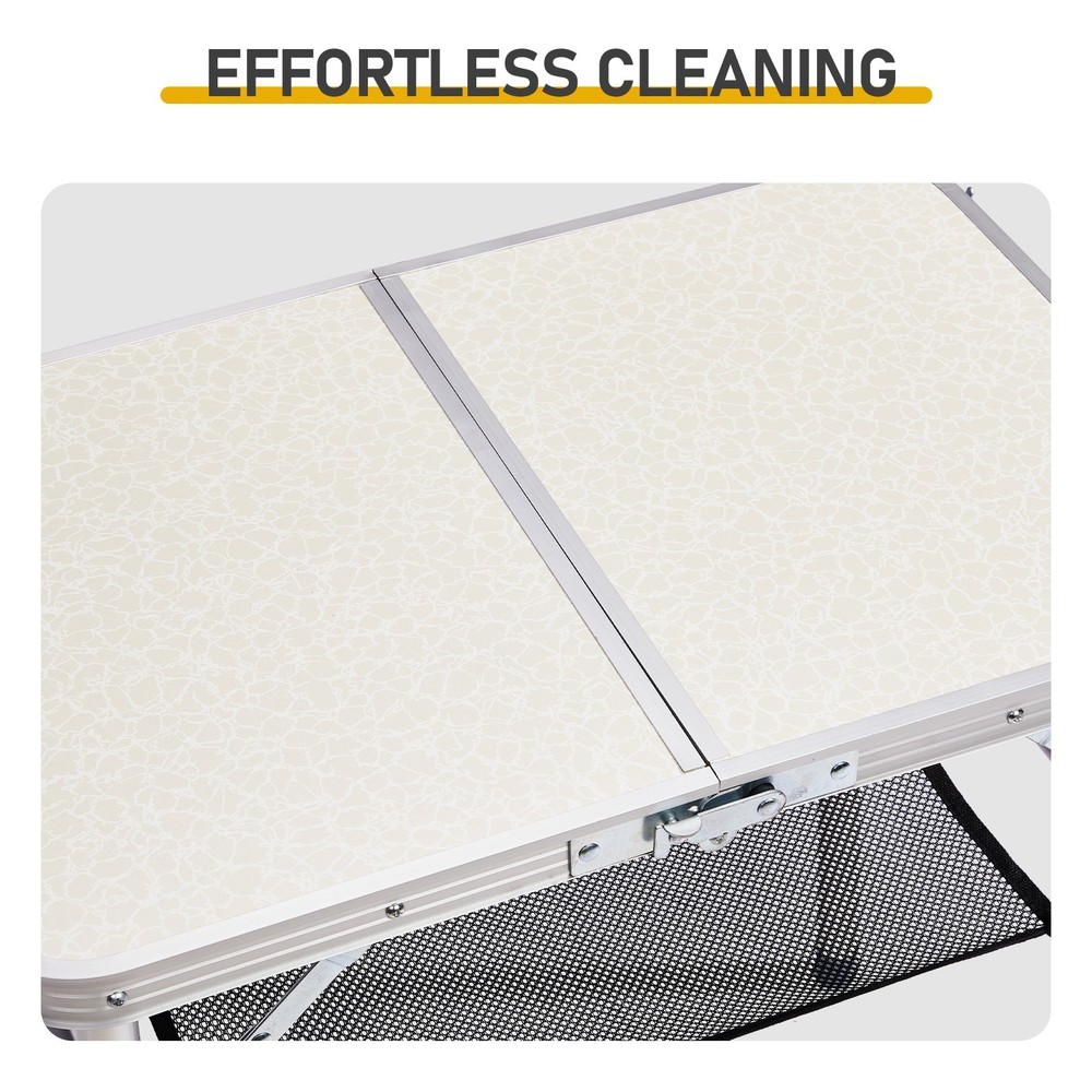 Outdoor Folding Camping Table, 2ft Portable Pinic Table with 3 Adjustable Height