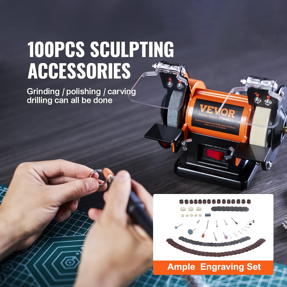 Bench Buffer Polisher, Bench Buffer Grinder Polishing & Buffing Machine for Meta