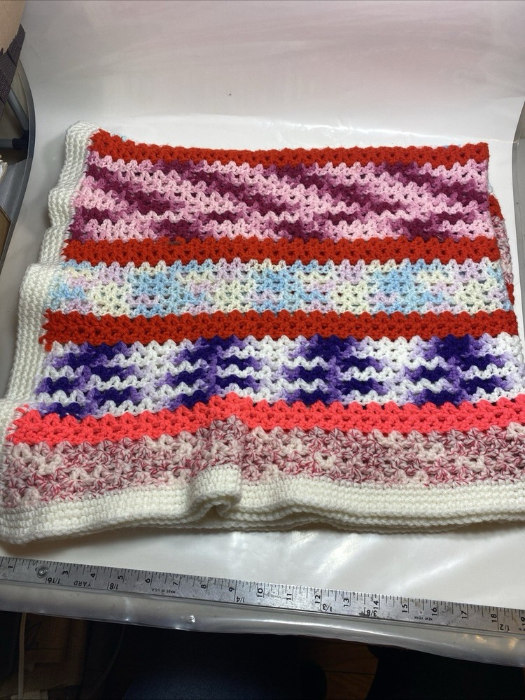 Multi Colored Afghan Throw 42 X 52