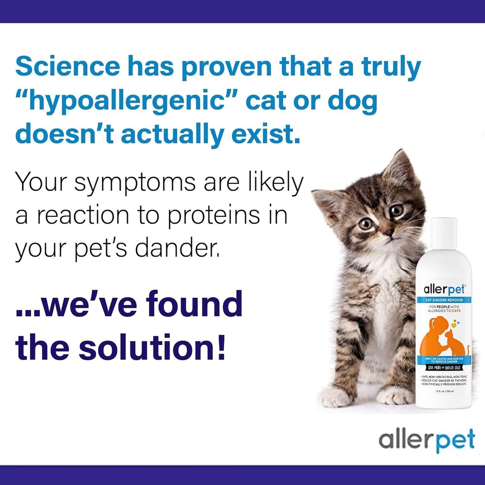 Natural 12oz Cat Dander Spray with Applicator Mitt - Allergy Relief Solution