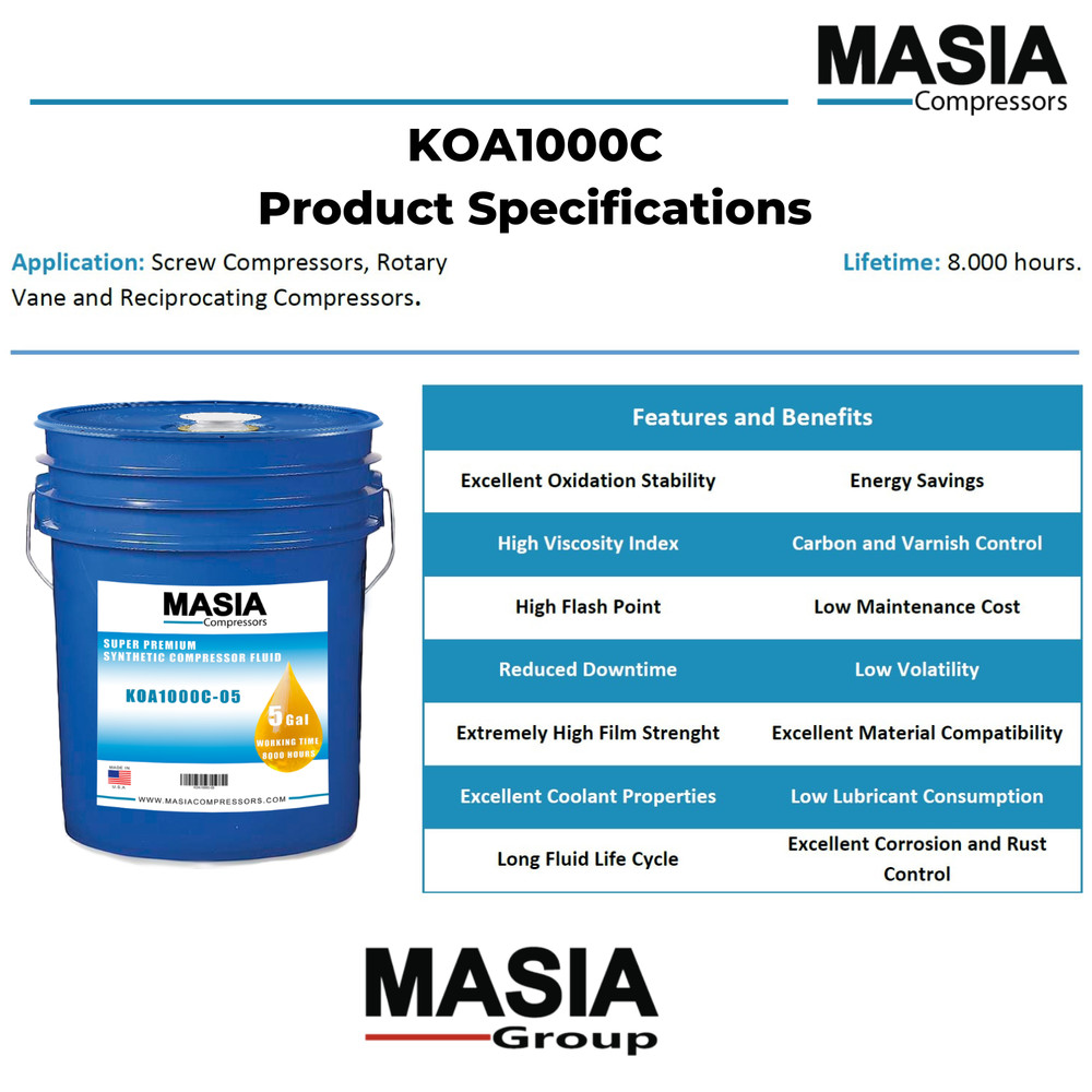 500 Lubricant for Compressor Compatible with Anderol - 4 gal