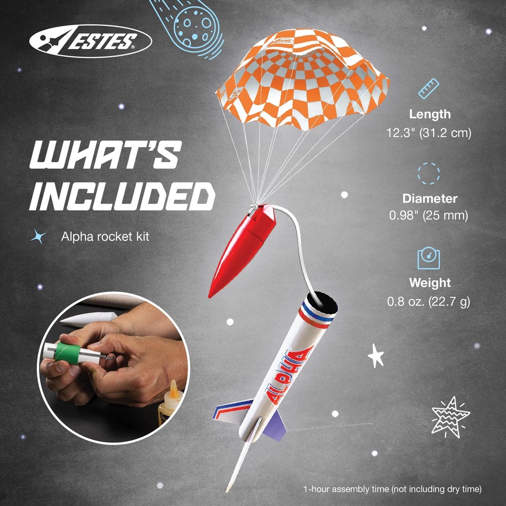 Estes 1225 Alpha Rocket-Building Kit, Intermediate Flying-Rocket-Model Kit
