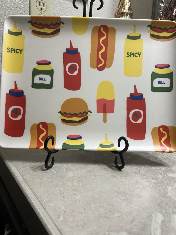 Kitchie Retro Melamine Serving Platter Rectangle -   15.5” X 11” Room Essential