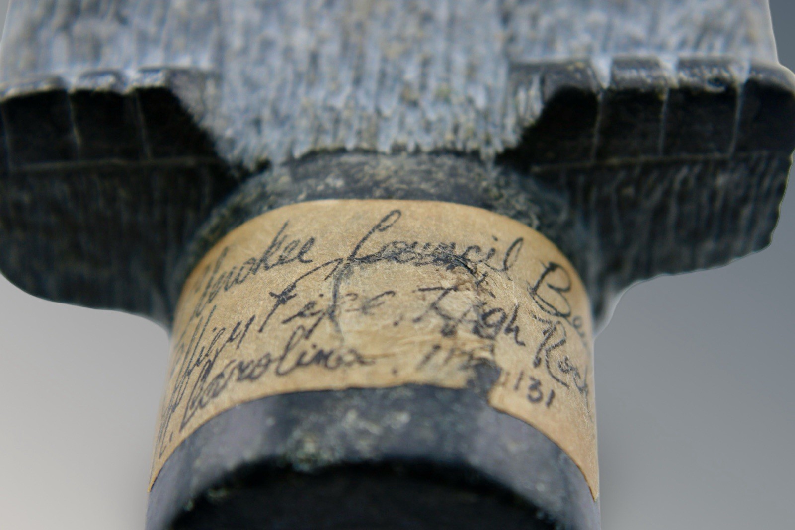 Cherokee Council Bear Effigy Pipe Late 19th Century NC High Rock 13” Long