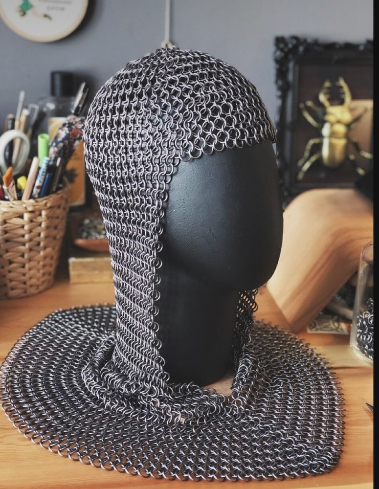 Chainmail Headpiece Metal Coif Handmade