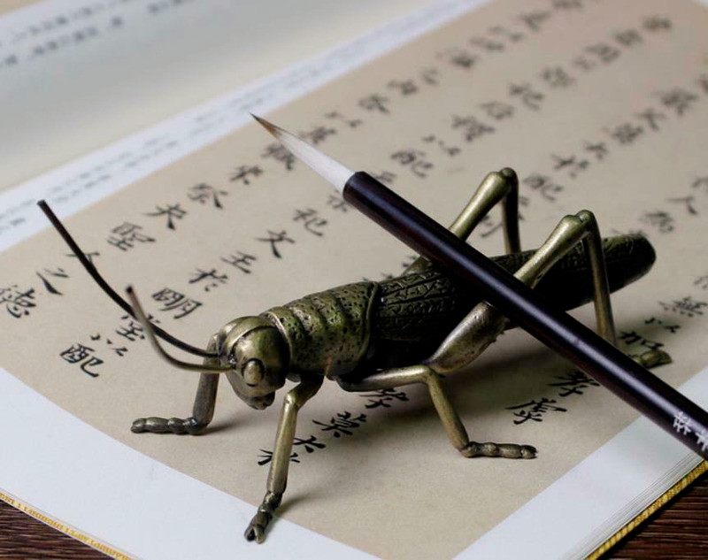 5.1"Small Size Praying Mantis Penholder Rack Brush Calligraphy Tool