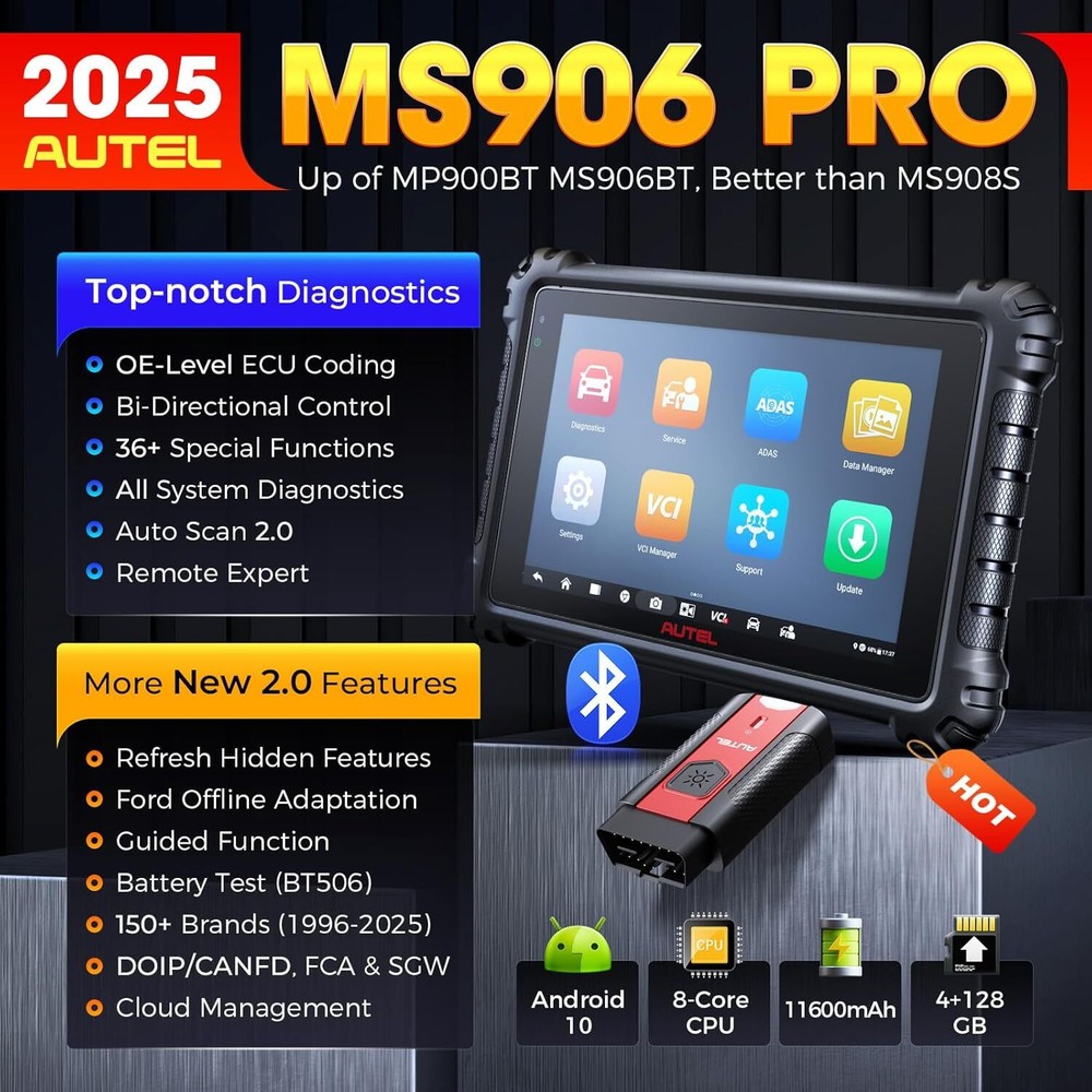 2025 Autel MaxiSYS MS906 Pro ECU Coding Full System Diagnostic Scanner MK906 PRO