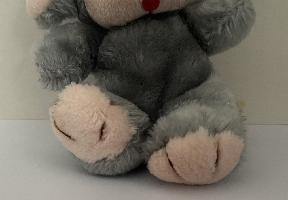 Vintage 7” Grey Pink Mouse Soft Toy