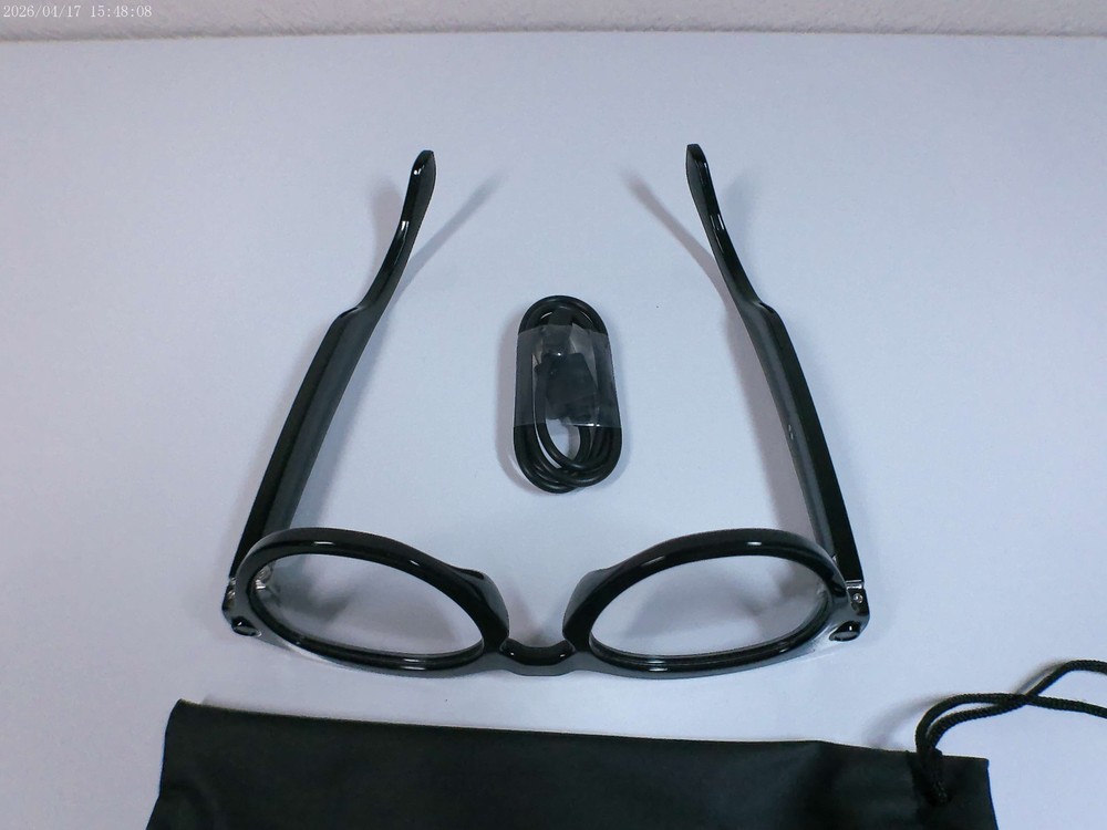 Smart Glasses Round Black Frame with Camera & Lenses