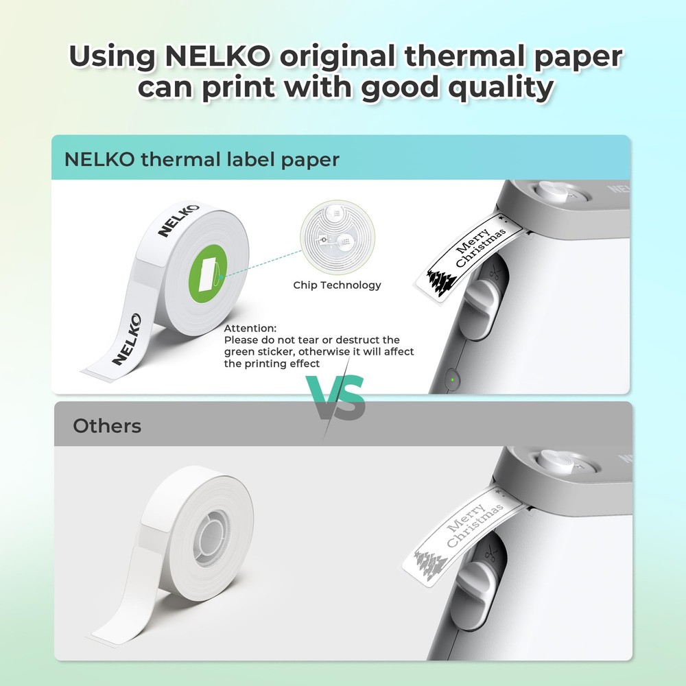 Nelko Label Maker Machine with Tape, P21 Bluetooth Label Printer, Wireless Mini