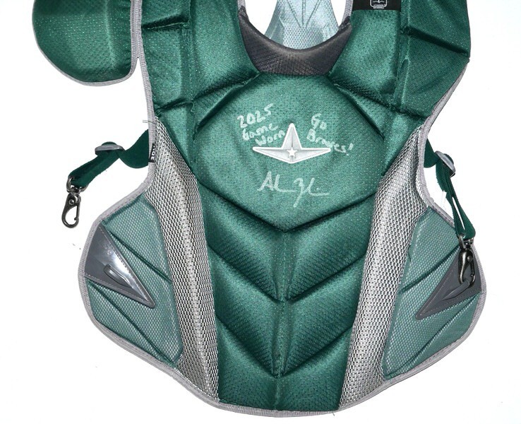 ADAM ZEBROWSKI 2025 COLUMBUS CLINGSTONES GAME WORN ALL-STAR MVP CHEST PROTECTOR