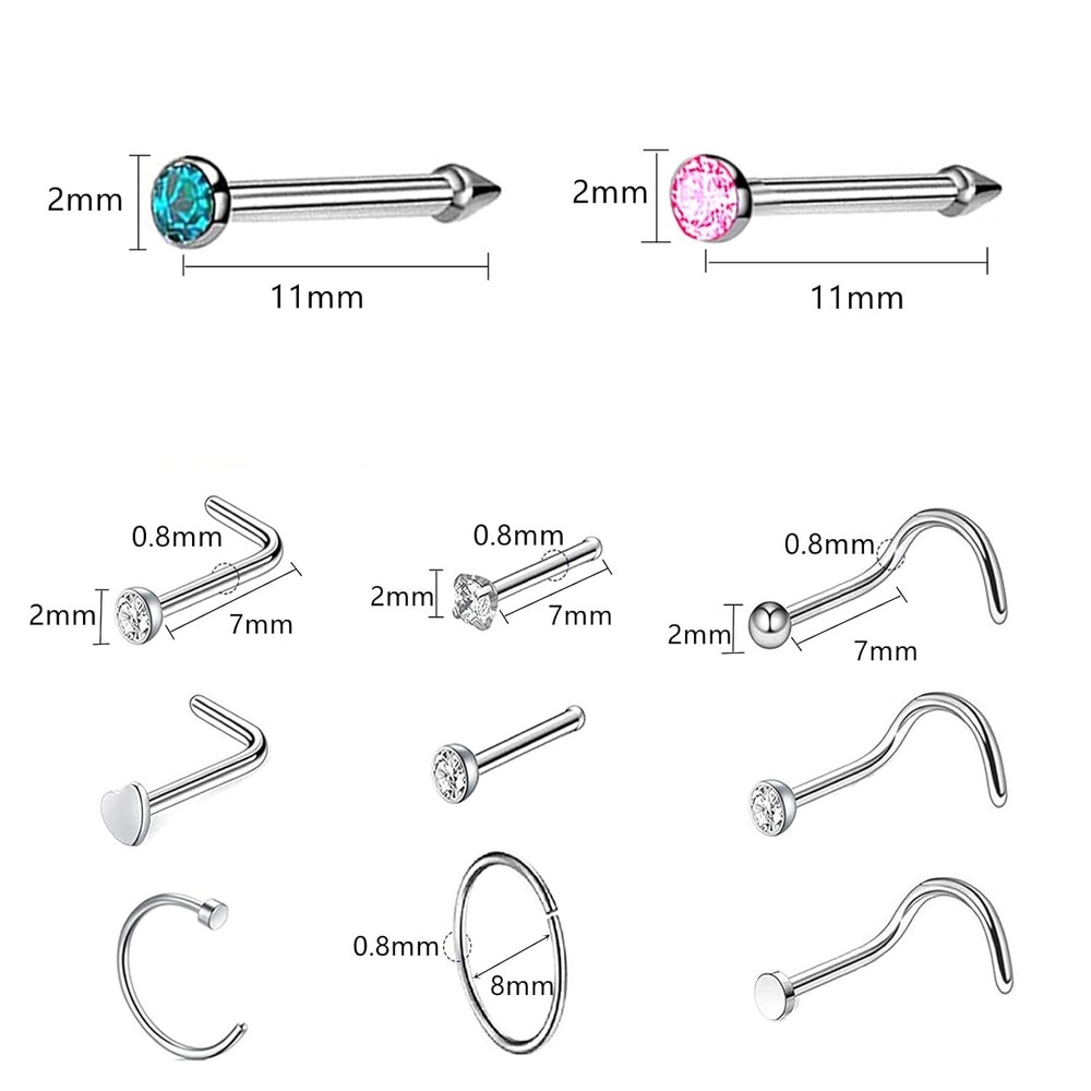 Disposable Nose Piercing Gun Kit with Rings